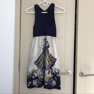 Anthropologie mermaid brand blue carousel dress XS